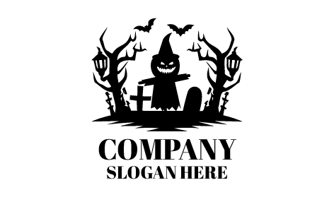 Fröhliches Halloween-silhouette-logo