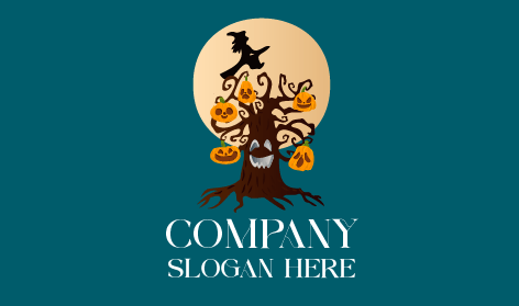 Lachender Baum – Halloween-logo