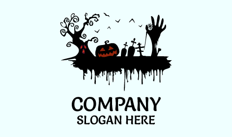 Halloween-logo Mit Geschmolzener Erde