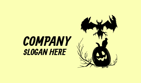 Gruseliges Halloween-logo Mit Schwarzer Fledermaus