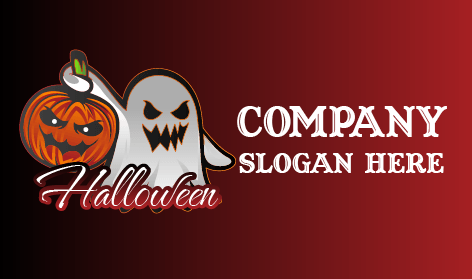 Gruseliges Lachen Geist Halloween Kürbis Logo