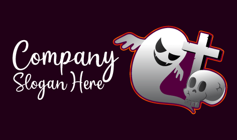 Halloween-logo Mit Silbernem Kreuz