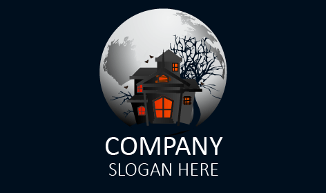 Weißer Mond Als Halloween-logo