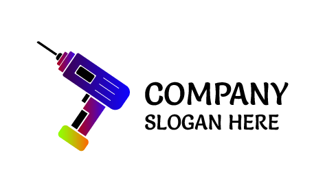 Logotipo Da Máquina De Perfuração Faz-Tudo