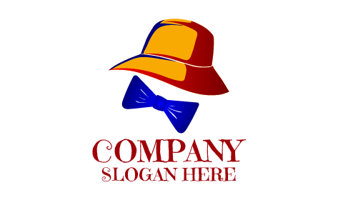 Logo De Chapeau À Nœud Bleu Brillant