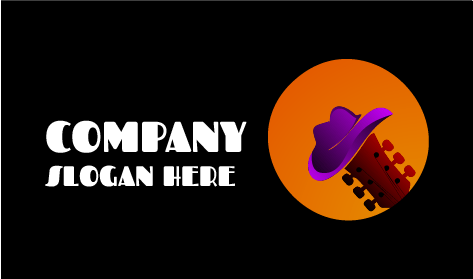 Logo De Chapeau De Tête De Guitare