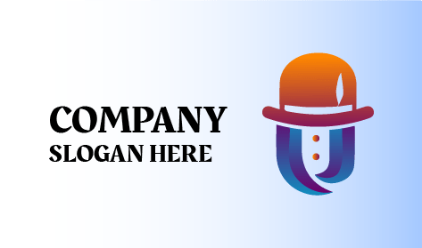 Logo Chapeau Cheveux Longs Bleus