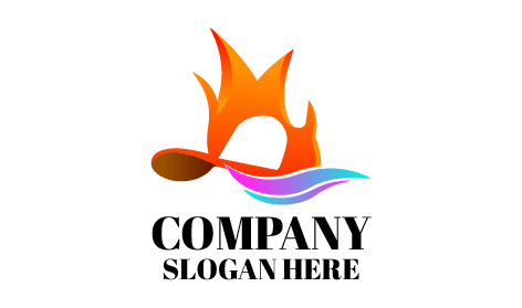 Logo De Chapeau De Flammes Orange