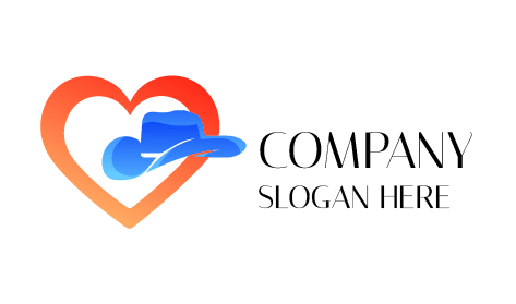 Logotipo Do Chapéu De Coração Laranja