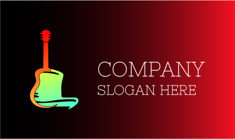 Logo De Chapeau Avec Manche De Guitare Rouge