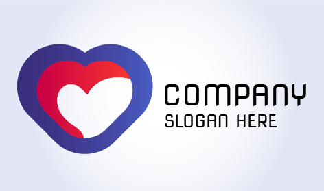 Blue and Red Heart Logo