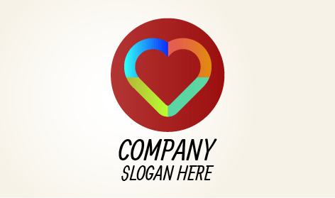 Logotipo De Coração Círculo Marrom