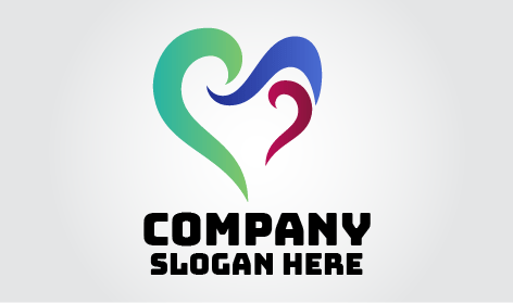 Logotipo De Coração Com Listras Coloridas