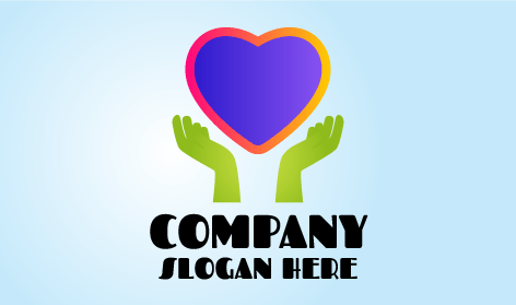 Logotipo De Coração De Mãos Verde