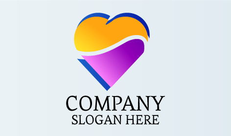 Logotipo De Coração Roxo E Amarelo