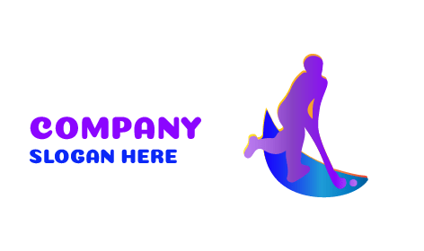 Logo Atlet Hoki yang Bersemangat