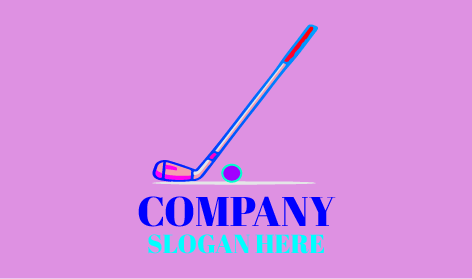 Logo Tongkat Hoki yang Elegan