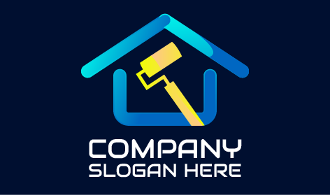 Big Paint Roller Home Improvement Logo