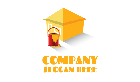Paint Bucket Home Improvement Logo
