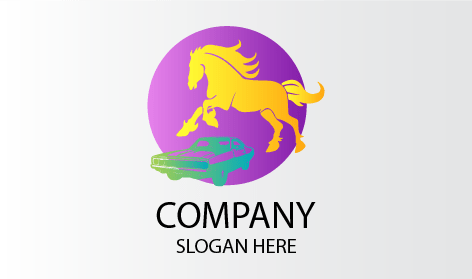 Schönes Galoppierendes Pferde Logo