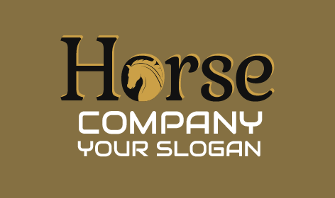 Logo Typographique Cheval Noir