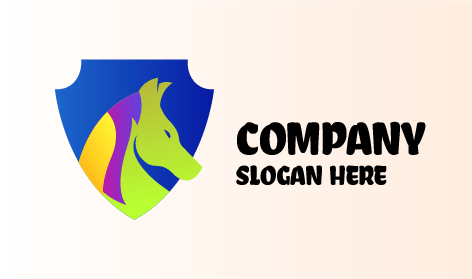 Blaues Wappenpferde Logo