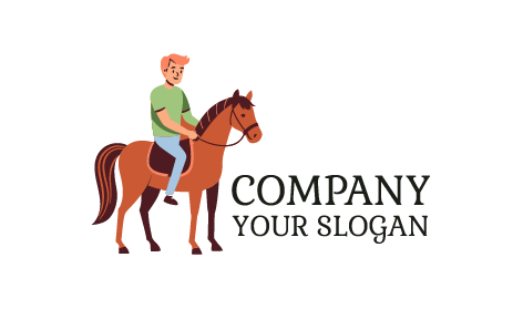 Logo Für Jungen Beim Reiten