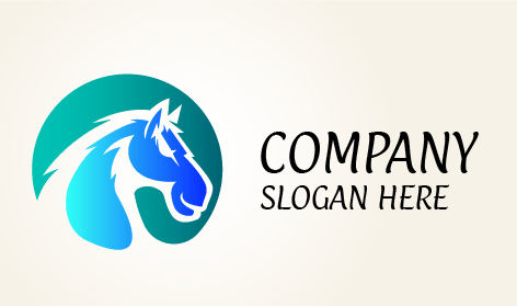 Elektrisches Blaues Pferde Logo