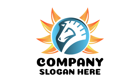 Logotipo De Caballo De Pétalos Brillantes