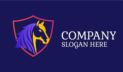 Anmutiges Pferdewappen Logo