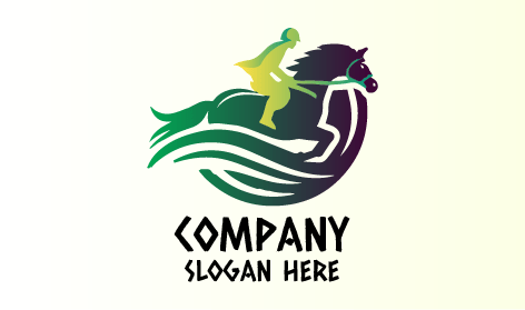 Logotipo De Caballo Saltador Verde