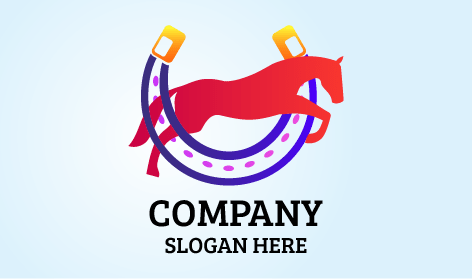 Springendes Rotes Pferde Logo