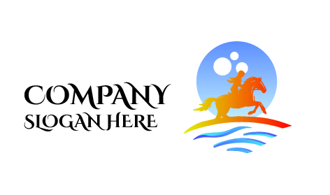 Logotipo De Caballo Corriendo Junto Al Lago