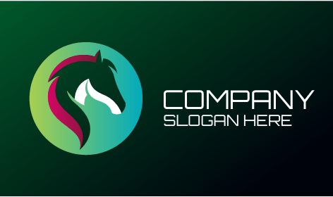 Majestätisches Mähnen Pferde Logo