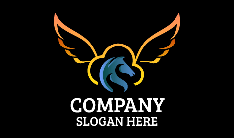 Minimalistisches Blaues Pferdelogo