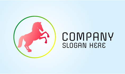 Aufbäumendes Rosafarbenes Pferde Logo