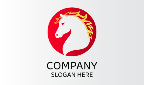 Logotipo Del Caballo Del Círculo Rojo