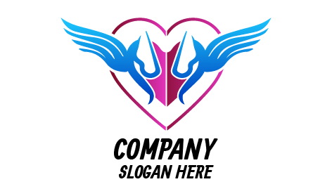 Schlankes Herz-pferde-logo