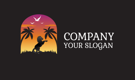 Logo Für Ein Tropisches Paradiespferd