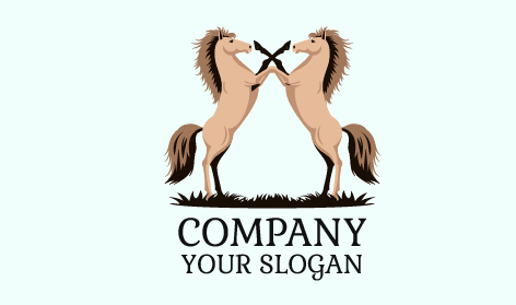 Logo Mit Zwei Stehenden Pferden