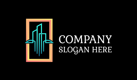 Logo D'hôtel Avec Cadre Rectangulaire