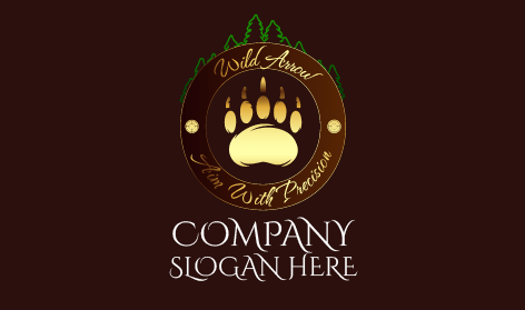 Bear Paw Print Hunting Logo