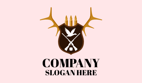 Logotipo De Caça Com Chifres De Veado Elegantes