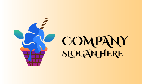 Logo De Crème Glacée Dégoulinante Bleue