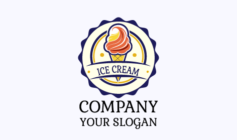 Logo De Glace Au Cadre Bleu