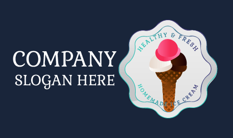 Logo De Crème Glacée En Cornet Gaufré Au Chocolat