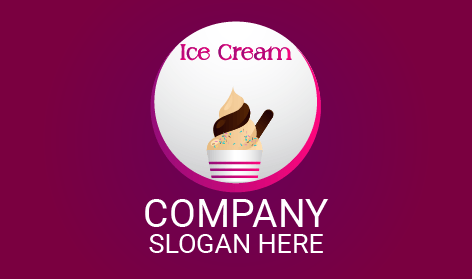 Logo De Coupe De Glace Délicieuse