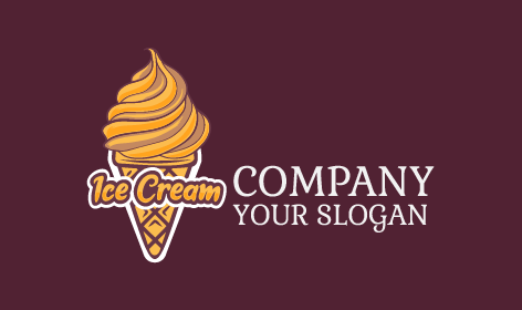 Logo De Crème Glacée À La Texture Moelleuse