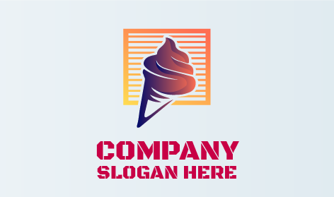 Logo De Crème Glacée En Dégradé Tourbillonnant