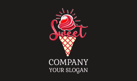 Logo Décoratif Pour Crème Glacée
